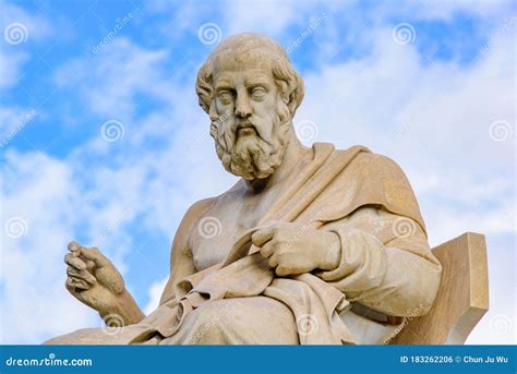 Statue of Plato in Front of Academy of Athens in Athens, Greece Stock Photo - Image of athens ...