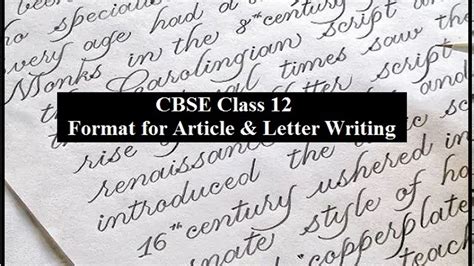 CBSE English Class 12 (Term 2) Board Exam 2022: Format for Article ...