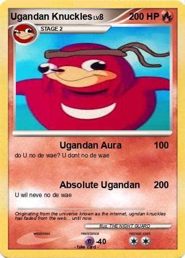 pokemon ugandan knuckles   ugandan aura  pokemon card