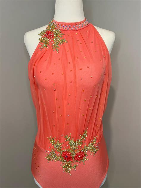 Coral One Piece Dance Costume Adult Small - Etsy