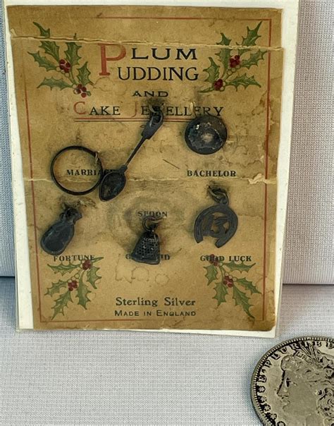 At Auction: Vintage c. 1940 Plum Pudding And Cake Jewelry Sterling