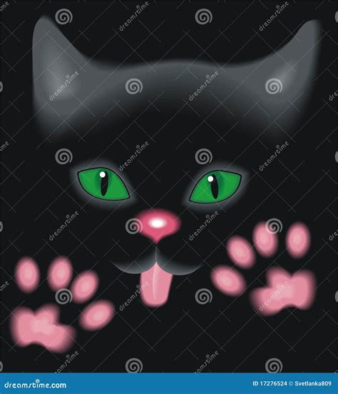 Black kitten stock vector. Illustration of pets, style - 17276524