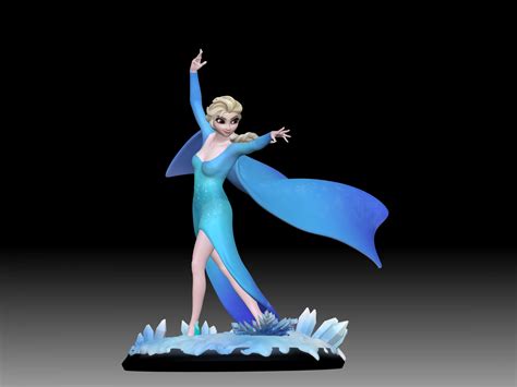 Elsa - Frozen Fan Art Sculpture 3D Model by minhdinh