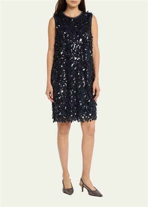 Brunello Cucinelli Jazz Drop Sequin Shift Dress - Bergdorf Goodman