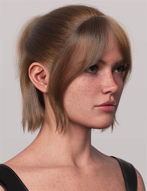 dForce Strand-Based Half Up Short Ponytail Hair for Genesis 9 ⋆
