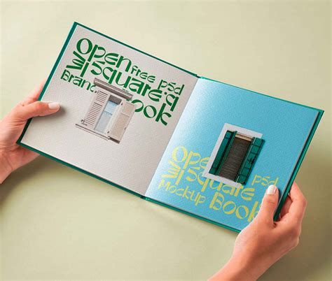 Square Hardcover Open Book Mockup