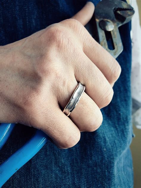 Medium Melted Band, Sterling Silver. 6mm Wide Wedding Band, Promise