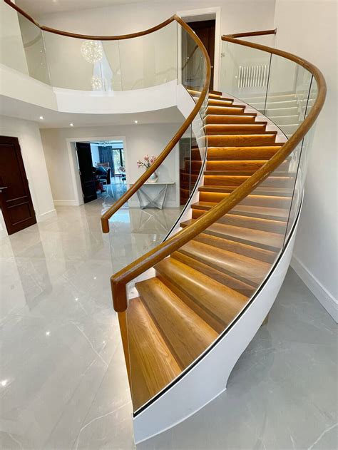 grand entrance curved staircase nottingham uk demax arch