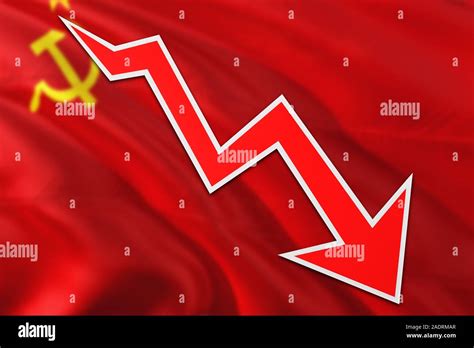 Soviet Union economy graph is indicating negative growth, red arrow ...