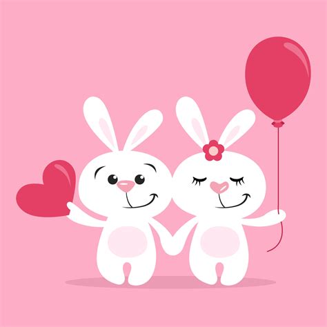 Valentines day illustration with funny couple bunnies in love 14460474