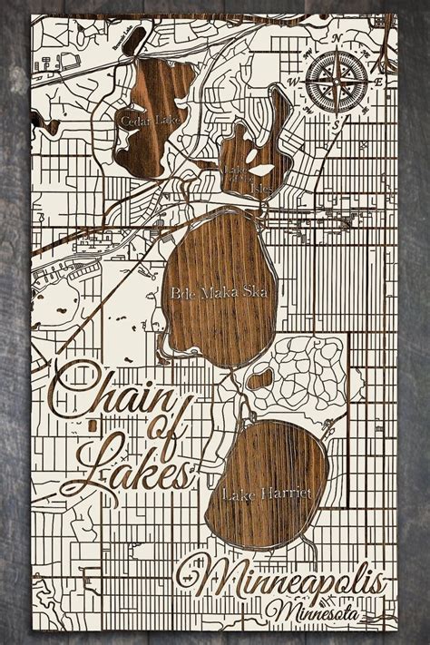 Minnesota: Chain of Lakes Wood Wall Decor - Etsy