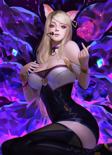 ArtStation - K/DA Pop/Star Ahri fanart (LeagueOfLegend lol)