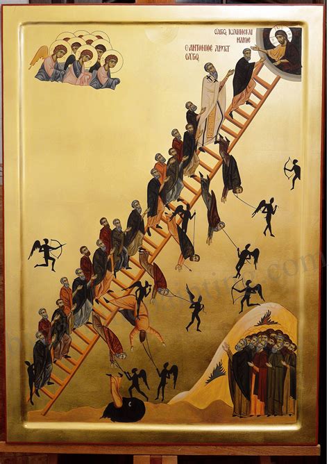 Ladder of Divine ascent the ladder icon icons orthodox hand | Etsy