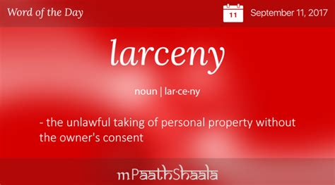 larceny | Definition of larceny - mPaathShaala