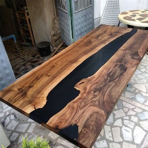 Wooden Epoxy Table Top in Acacia Wood / Customize Wooden Epoxy Tables