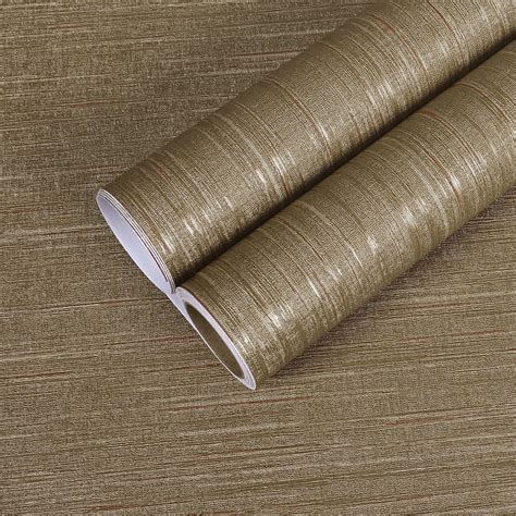 CHIHUT Brown Grasscloth Peel and Stick Wallpaper 17.7"x100" Linen