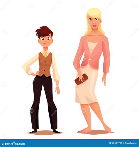 Cartoon Characters Transgender Men and Women Stock Vector