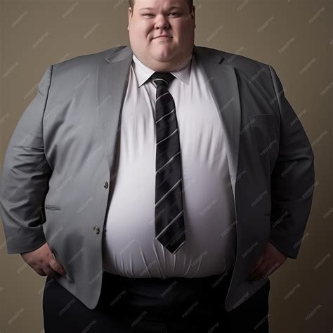 Premium Photo | A fat man in a suit and tie posing for the camera