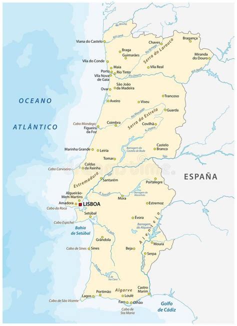 Portugal rivers map - Portugal river map (Southern Europe - Europe)