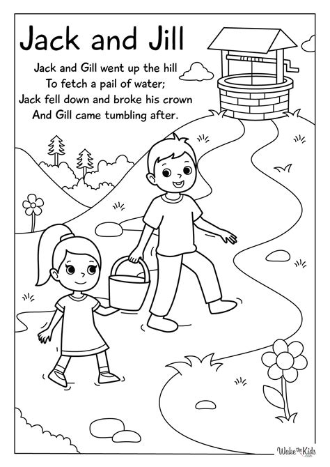Jack And Jill Nursery Rhyme Coloring Page Jack And Jill Nursery