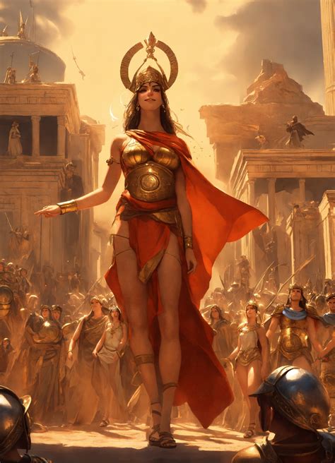 Lexica - A ((gigantic)) ancient Greek Goddess attacks a (((tiny