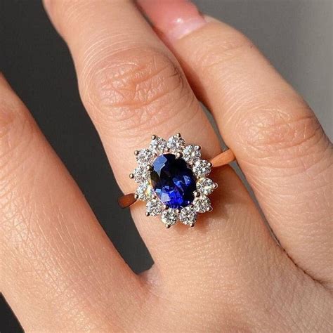 Blue Sapphire Engagement Ring Solid Sterling Silver Solitaire Ring