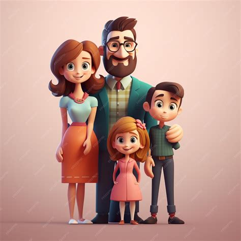 Cartoon family 3d | Premium AI-generated image