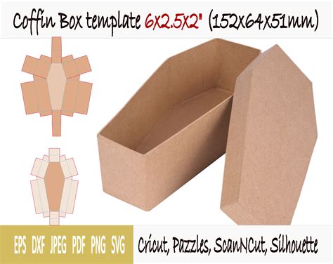 Coffin Box Template 6x2.5x2 Sarcophagus Paper Gift Favor - Etsy Australia