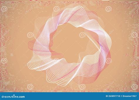 Abstract Creative Imaginative Art Background with Japanese Patterns and Delicate Waves in Pink ...