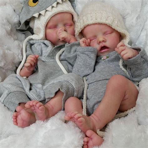 [Asleep Twins]12'' Realistic Look Real Reborn Twins Baby Girl and Boy ...