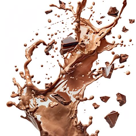 Chocolate Whey Protein Splash with milk chocolate chips | Premium AI