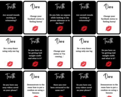 100 Dirty Truth or Dare Cards, Adult Party Game -truth or Dare Drinking
