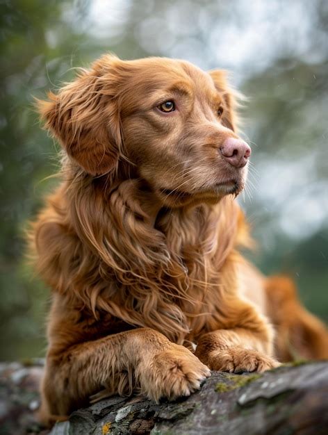 Golden Retriever in Nature Loyal and Majestic Dog Portrait | Premium AI ...