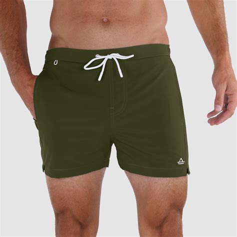 Men's 3 Inch Inseam Swim Trunks Green | Avalon Luxury Swim