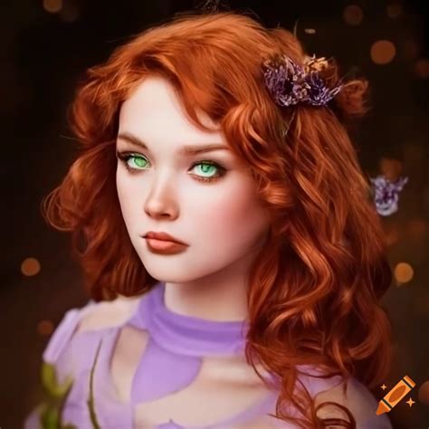 Portrait of a beautiful redhead with green eyes