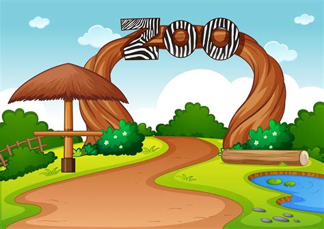 empty zoo  nature scene  vector art  vecteezy