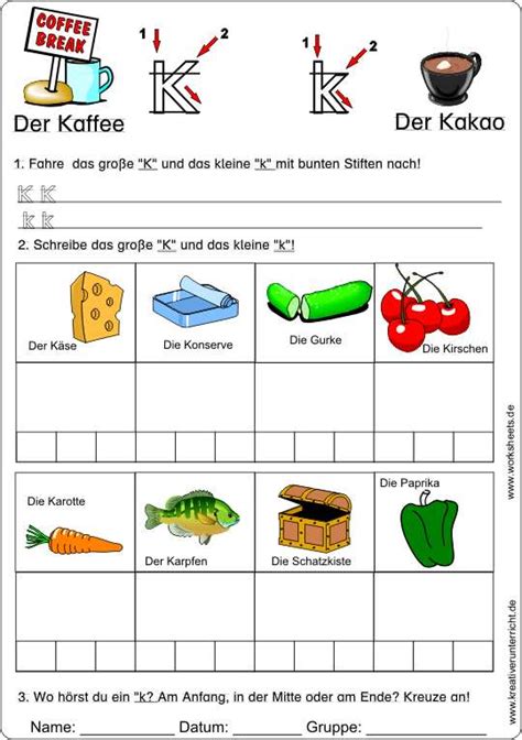 Buchstabe K kreativ Deutsch lernen
