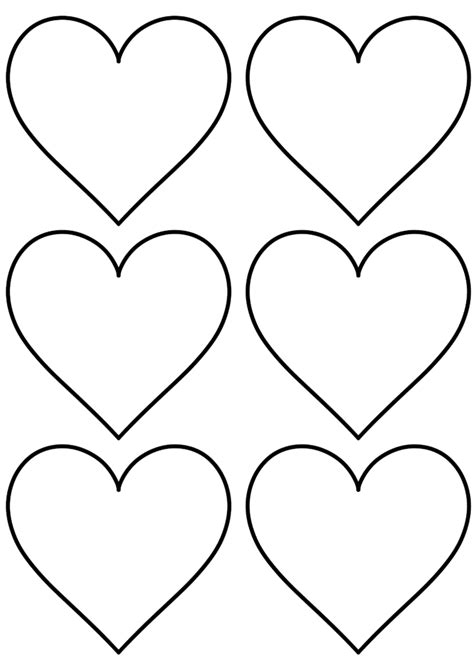 size heart templates