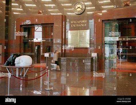entrance foyer   stock market  singapore stock photo alamy