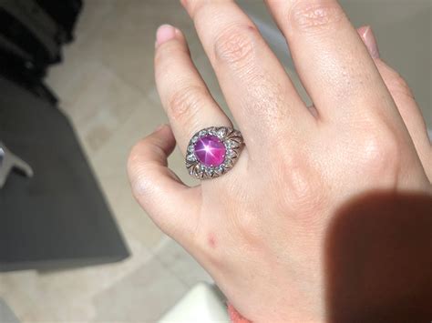 Pink Star Sapphire Diamond Ring For Sale at 1stDibs | vintage pink star ...