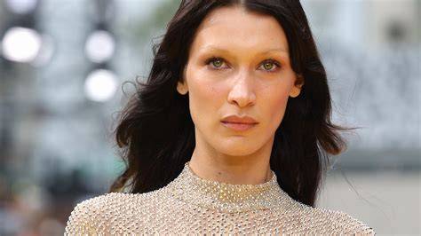 Bella Hadid Wears Nude Studded Jumpsuit on Stella McCartney Runway