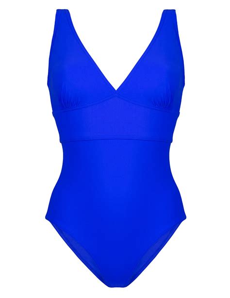 The blue one-piece swimwear