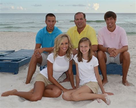 family beach pic- like colored polos