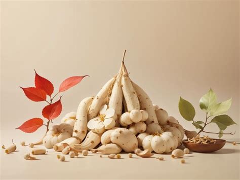 Premium AI Image | Korean Ginseng Root and Ginseng Slices Herbal Elegance