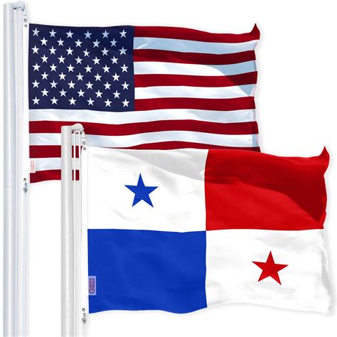 G128 Combo Pack: USA American Flag 3x5 Ft 150D Printed Stars & Panama