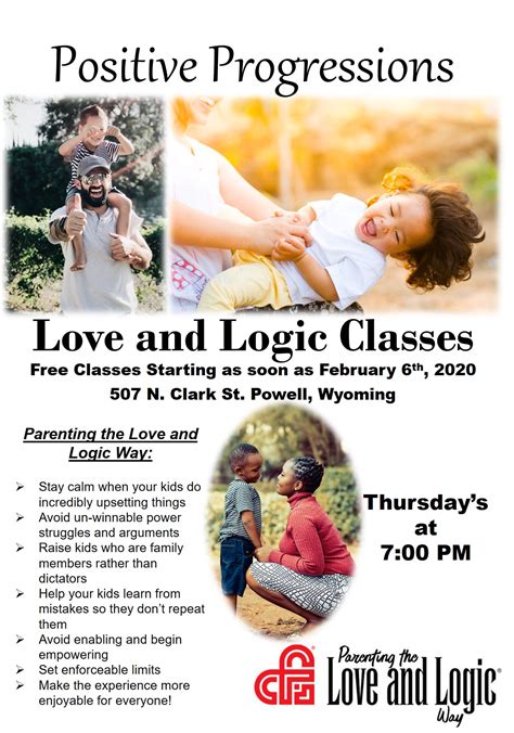 love  logic classes thursdays   pm positive progressions