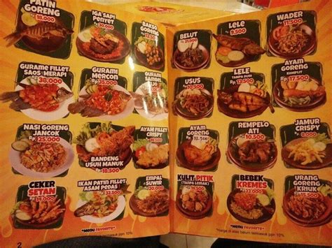 Menu at Penyetan COK restaurant, Surabaya, BG Junction GL P-16