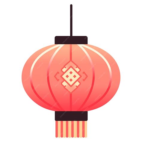 Premium Vector | Cute red chinese lantern flat style vector ...