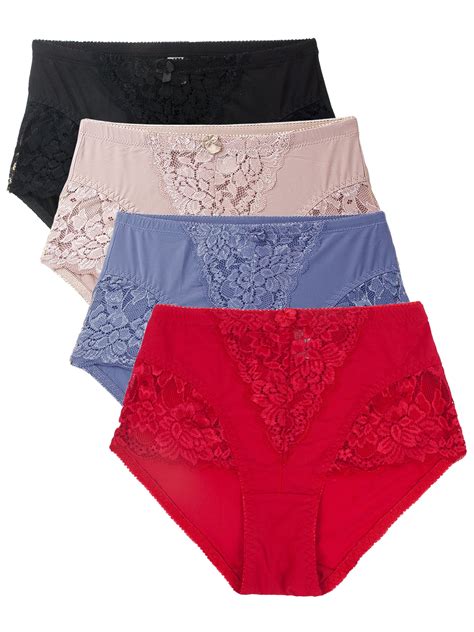 B2BODY - B2BODY Women's Panties Lace High Waisted Briefs Small to Plus