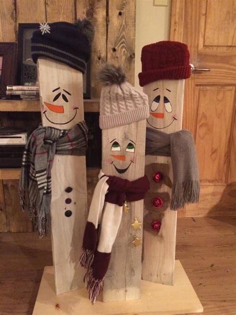 DIY Wooden Snowman Crafts for Christmas